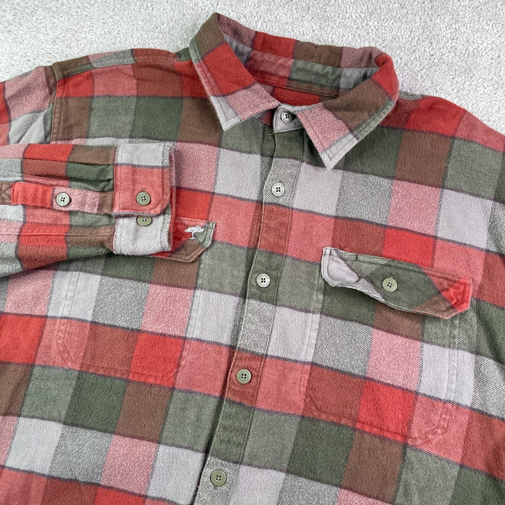 Arborwear Shirt Mens 2XL XXL Red Green Plaid Heavy Flannel Workwear Tree Climber
